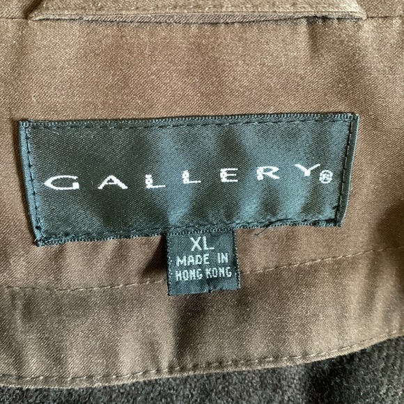 Gallery Classic Zip Up Detachable Liner Women’s Size XL Tan Long Trench Coat - Picture 12 of 14